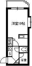 レインボー荒田2 ワンルームの間取図画像