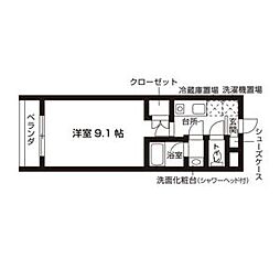 セレスティアル大曽根 1階1Kの間取り