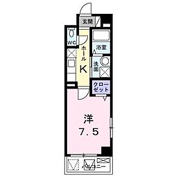 カーサミーオ 1Kの間取図画像