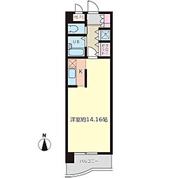 アネックス日立 4階ワンルームの間取り