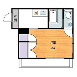 ティーエムコート 1階1Kの間取り