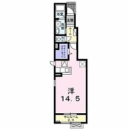 スイートピー ワンルームの間取図画像