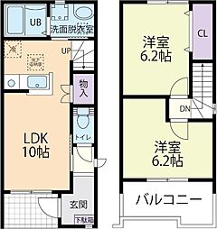 サニーレジデンスA 2LDKの間取図画像