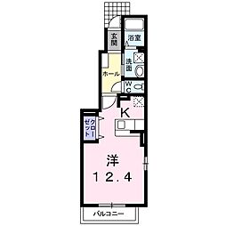 アトリアA ワンルームの間取図画像