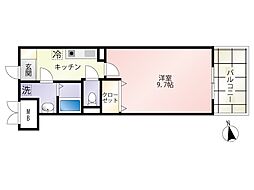 第29友建ビル 2階1Kの間取り