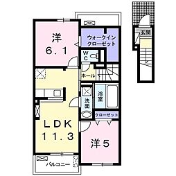 ヒラソール 2LDKの間取図画像