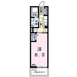 グレイスフルガーデン 1Kの間取図画像