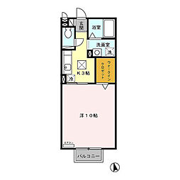 大和の里III 1階1Kの間取り