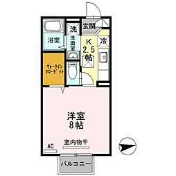 Ｄ-ｒｏｏｍ小松島 1階1Kの間取り