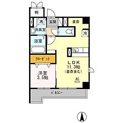 ラウレア 1LDKの間取図画像
