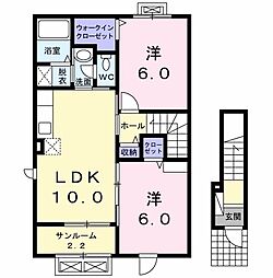 フィオーレ・Y 2LDKの間取図画像