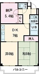 南海線 樽井駅 徒歩5分の賃貸マンション 3階2SDKの間取り