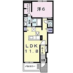 ライアエレガンス2 1LDKの間取図画像