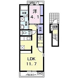 カーサ・ルーチェ 1LDKの間取図画像
