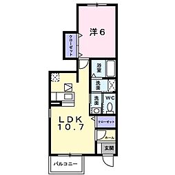 B.Bドリーム 1LDKの間取図画像