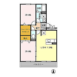 Ｙ’Ｓ レジデンス 2階2LDKの間取り