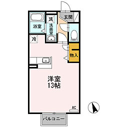 シャーメゾン泉 2階ワンルームの間取り