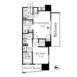 パークアクシス梅田 1LDKの間取図画像