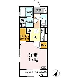 マウントナンバオータム 1Kの間取図画像