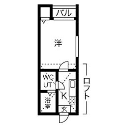 La maisom Y’s 本陣 1階1Kの間取り