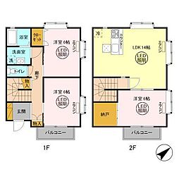 コーポフロンティアII 1階3LDKの間取り