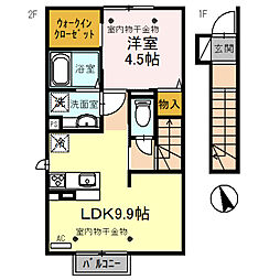 レガーロ 2階1LDKの間取り