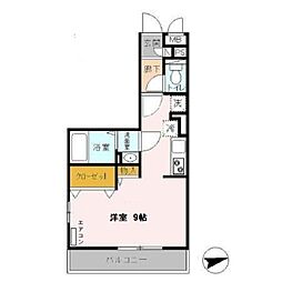 リヴィエール 3階ワンルームの間取り