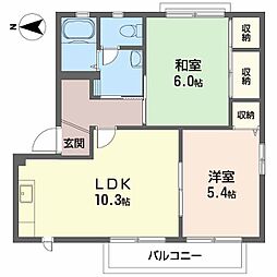 シャーメゾンＳＴ．大生院　B棟 1階2LDKの間取り