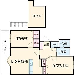 レイ・ブリック東水町 2LDKの間取図画像