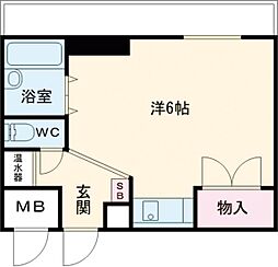トゥ・レ・ジュー ワンルームの間取図画像