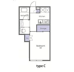 HOPE 1Kの間取図画像