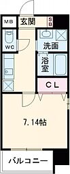 ルナ・リリオ 1Kの間取図画像