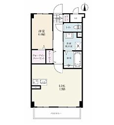 アコール鍋島 2階1LDKの間取り
