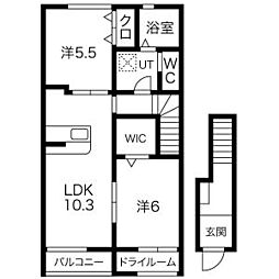 Felice(フェリーチェ) 2階2LDKの間取り
