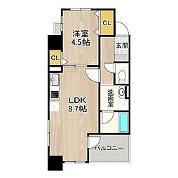 CITY SPIRE 名古屋大須 9階1LDKの間取り