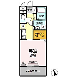 ロイジェントパークス富久山A 1Kの間取図画像