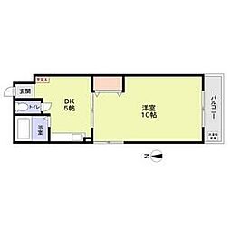 小島マンション 3階1DKの間取り