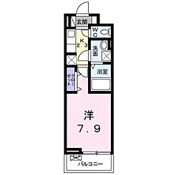 ソレイユメゾン 1Kの間取図画像