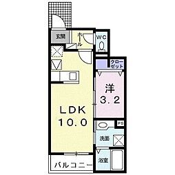 ブライトエングレイス 1LDKの間取図画像