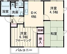 パークハイツＡ 2階3DKの間取り