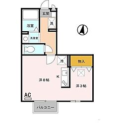 ピュアライフD ワンルームの間取図画像
