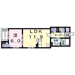 グラントレゾールファースト 1LDKの間取図画像