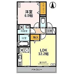 グラン・エルレ 1LDKの間取図画像