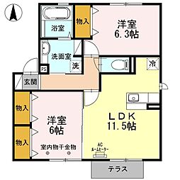グランデ泉中央 2LDKの間取図画像