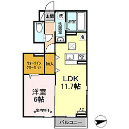 グランエスポワール 1LDKの間取図画像