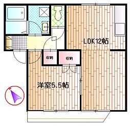 サンパティオ 1LDKの間取図画像