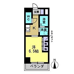 EXE原(エグゼはら) 9階1Kの間取り