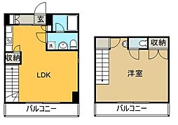 エンゼルハイツエクシブ 1LDKの間取図画像