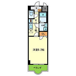 ルミエール八尾2 1Kの間取図画像