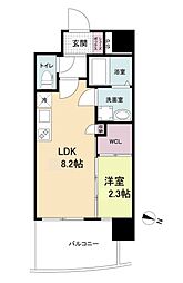 セレニテ三宮プリエ 8階1LDKの間取り